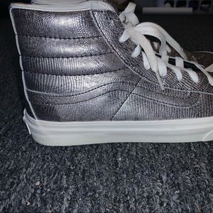 Silver Glitter Vans Women’s Sz 10 1/2